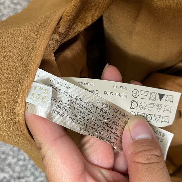 Massimo Dutti New Camel Viscose Wide Leg Flowy Dress Career Pants Lightweight 8 - Picture 6 of 10